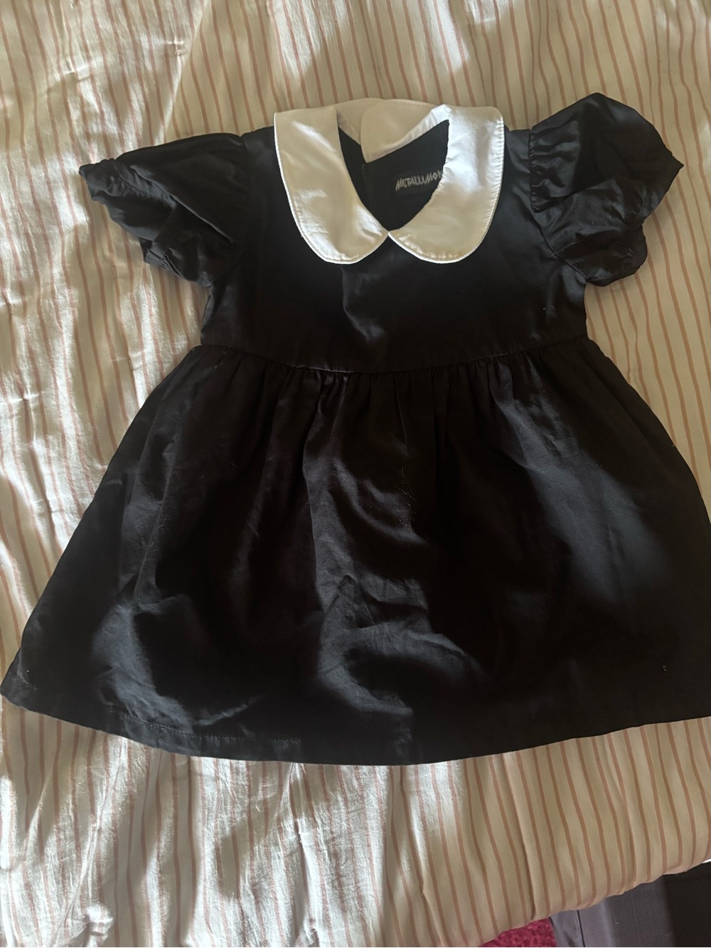 Little Black Dress with White Peter Pan Collar for Girls